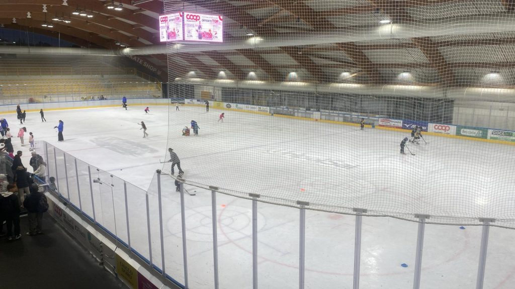Foto del campo da pattinaggio/Hockey
del palaghiaccio